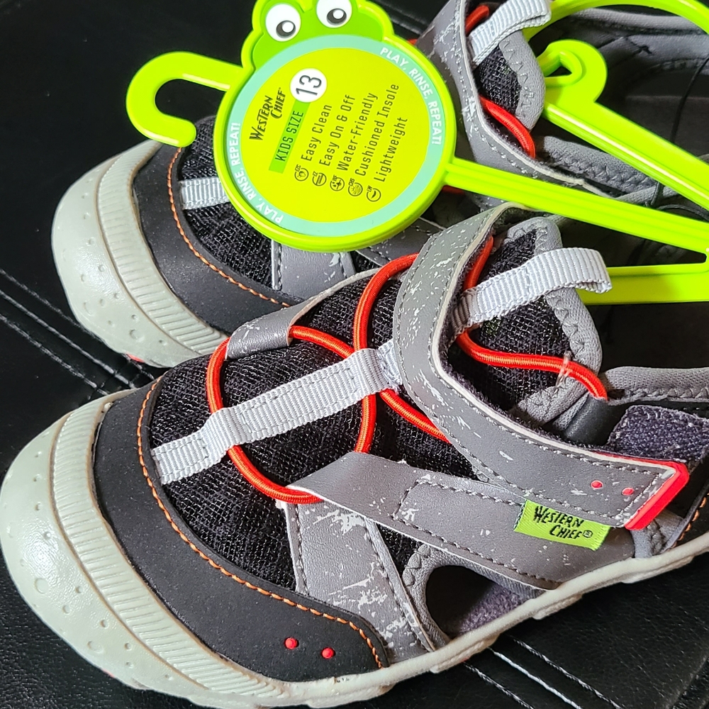 Western Chief Kids' Gray and Red Shoes